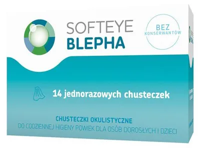 Chusteczki do higieny powiek dla dorosłych i dzieci Softeye Blepha 14 szt.