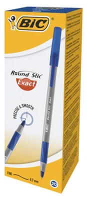 Produktbild von Bic Round Stic Exact Blauer Stift, 20er-Set