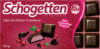 Produktbild von Schogetten Edel Zartbitterschokolade Cranberrycremefüllung 100g