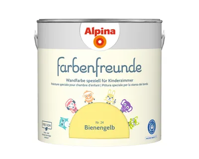 Produktbild von Alpina Farbenfreunde Wandfarbe Nr. 24 bienengelb 2,5 L matt