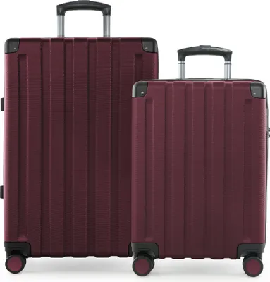 Produktbild von HAUPTSTADTKOFFER Q-Damm - Koffer-Set  Bordkoffer + mittelgroßer Reisekoffer mit Erweiterung, 2er Kofferset Hartschale, 4 Rollen, Check-Im Luggage, TSA,Burgund