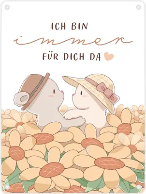 Produktbild von Bären Metallschild in 15x20 cm mit Spruch Ich bin immer für dich da