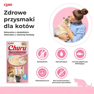Zdjęcie produktu dla Przysmak dla kota Churu Tuńczyk z łososiem 4 x 14 g