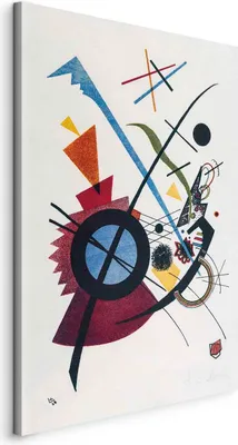 Produktbild von Bilder Wassiley Kandinsky 80x120 cm Vlies Leinwandbild 1 tlg Kunstdruck modern Wandbilder XXL Wanddekoration Design Wand BildAbstrakt Kunst l-G-10196-b-a