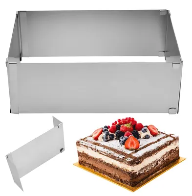 Rechteckige Kuchenform, verstellbar 28-35x18-34 cm, 10 cm hoch