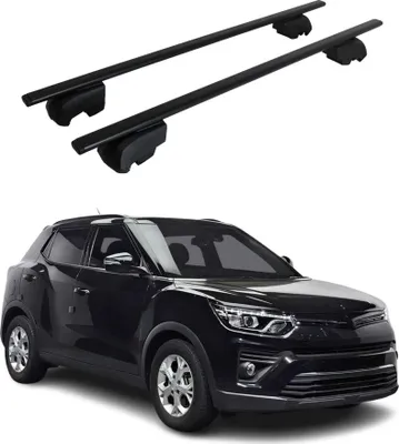 Produktbild von Dachträger Gepäckträger für Ssangyong Tivoli 2020-2023 ABE Metall Schwarz 2x