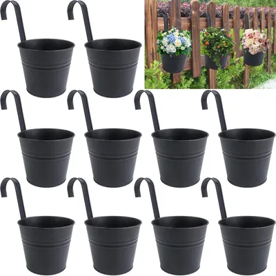 Obrázok produktu pre Sada 10 závesných kvetináčov s háčikmi, priemer 16 cm