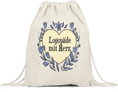 Produktbild von Logopäde mit Herz Turnbeutel Gymsack  Geschenkidee Zum Danke Sagen Bester Logopäde