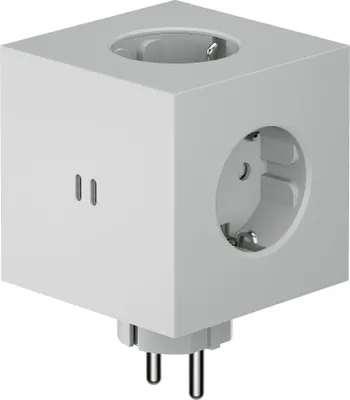 Produktbild von AVOLT Mehrfachstecker SQUARE 2 hellgrau | 7,6x11,3cm