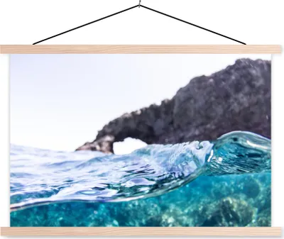 Produktbild von MuchoWow® Textilposter Wasser - Golf - Meer 60x40 cm mit holzfarbenen Rahmen - Bilder