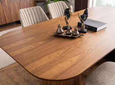 Produktbild von Esszimmer Garnitur Essgruppe Esstisch Stühle Holz 8tlg Braun Anrichte