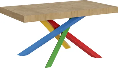 Immagine prodotto di ITAMOBY - Tavolo allungabile 160/264x90 cm Volantis quercia natura gambe multicolore 4/B