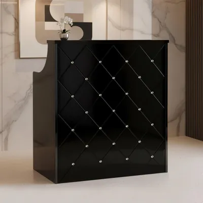 Produktbild von Friseurempfang lackiert Alexa 100 cm kosmetisch für Salon Spa-Büro schwarz