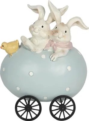 Zdjęcie produktu dla Clayre & Eef Figurka Królik 10x7x13 cm Niebieski Polyresin