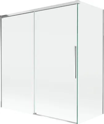 Produktbild von Mexen Rox Duschwand für die Badewanne, 2-teilig, verschiebbar, 150 + 70 x 150 cm, transparent, Chrom - 8C9-150-070-01-00