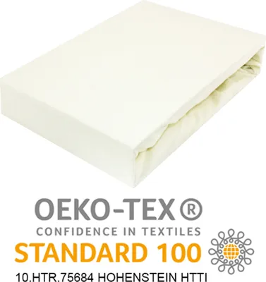 Produktbild von Spannbettlaken 90x160cm CREME Jersey Spannbetttuch 100% BAUMWOLLE Bettlaken Laken