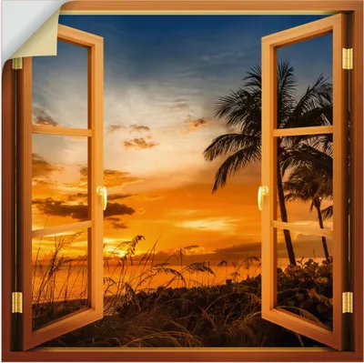 Produktbild von ARTland Wandbild, selbstklebend Malerischen Sonnenuntergang Größe: 100x100 cm