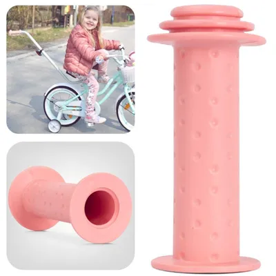 Image de Poignée de vélo Poignée de guidon Enfants Vélo Poignée en caoutchouc Poignée en caoutchouc rose