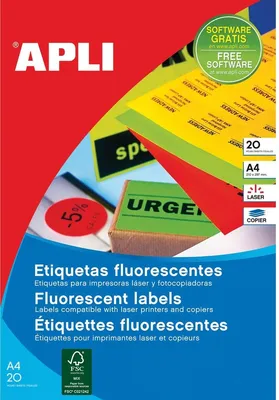 Image de Apli - étiquettes fluorescentes 99,1 x 67,7 mm (L x H) vert