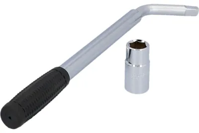Produktbild von Radmutterschlüssel Teleskop-Radmutternschlüssel Steckschlüssel - Ausziehbar 22 bis 41 cm - 17/19 mm - Chrom-Vanadium