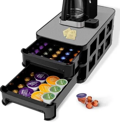 Image de Porte-capsules à café, en acier inoxydable, pour la cuisine ou le bureau