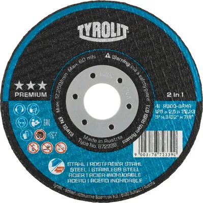 Produktbild von TYROLIT Trennscheibe gekröpft Premium*** 125 x 2.5 mm 2in1 Form 42