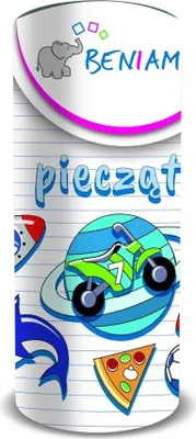 Obrázek produktu pro Pieczątki drewniane dla chłopców z tuszem 12 sztuk