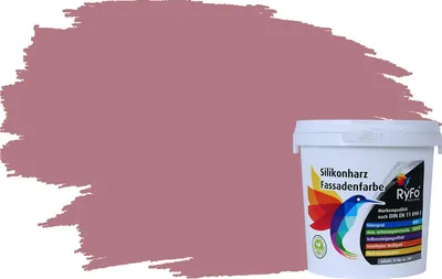 Produktbild von RyFo Colors Silikonharz Fassadenfarbe Lotuseffekt Trend Herbstlila 1l - bunte Fassadenfarbe, weitere Violett Farbtöne und Größen erhältlich, Deckkraft Klasse 1
