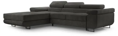 Produktbild von Masseno Ecksofa GIULIO mit Schlaffunktion L-Form, Sofa mit Bettkasten, Wohnzimmersofa, Couch, Soffa, Bettsofa, Couchgarnitur- Grau, POSO 34