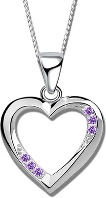 Produktbild von Kette für Damen Mädchen 45cm Herz echt 925 Sterling Silber Halskette mit Anhänger Kinderkette Echtschmuck K811+Org
