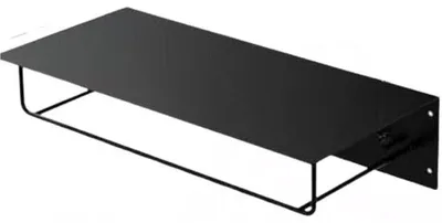 Produktbild von Schwarze Wandgarderobe mit Haken und Ablage