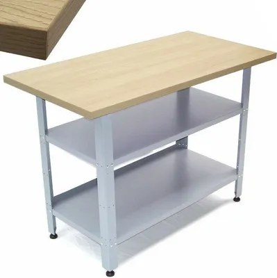 Obrázek produktu pro Pracovní stůl Dílenský stůl 06058 Pracovní stůl 120cm Balicí stůl Dřevěná pracovní deska Stůl