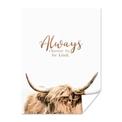 Produktbild von MuchoWow® Poster Schottischer Highlander - Zitate - Hörner 90x120 cm - Wohnzimmer