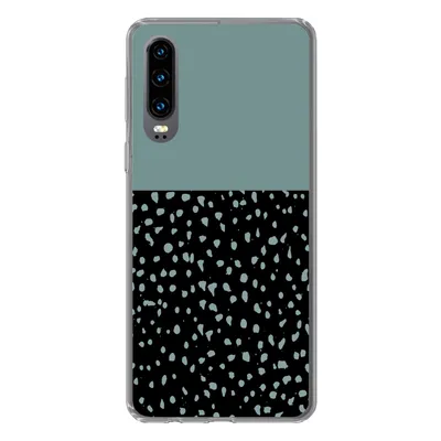 Produktbild von MuchoWow® Handyhülle Schutzhülle Hülle für Huawei P30 Polka dots - Grün - Schwarz Silikon Softcase Handy Hülle - Kartenbesitzer