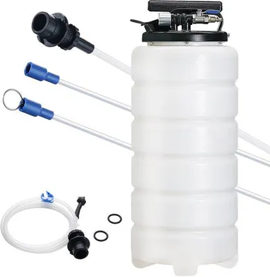 Image de Pompe de vidange d'huile, 4 gallons (15 litres), pompe de vidange d'huile pneumatique/manuelle, avec jauge d'huile et tube d'aspiration, conçue pour l'élimination des résidus d'essence automobile