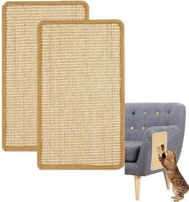 Produktbild von Sisal-Krabmatten-Set für Katzen, schützt Möbel