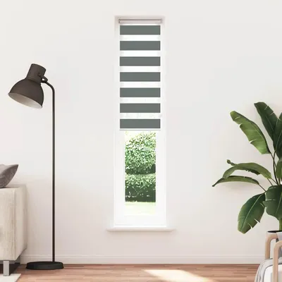 Obrázek produktu pro vidaXL Dvojitá roletka, tmavě šedá, 45 x 230 cm, šířka látky 40,9 cm, polyester