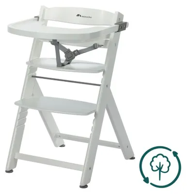 Produktbild von Bebeconfort Timba 2 Mitwachsender Hochstuhl, 6+ Monate, Bis 110 kg, Ergonomischer Baby & Kinderhochstuhl Holz, Sitz + Fußstütze verstellbar, White