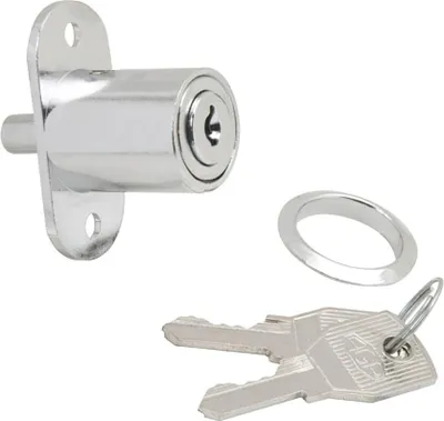Immagine prodotto di Serratura per porta scorrevole con pulsante 347/27 mm. Cromo
