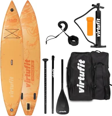 Produktbild von Virtufit Supboard Voyager 381 – Orange – Inklusive Zubehör und Tragetasche