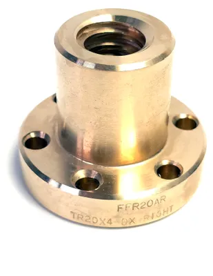 Immagine prodotto di Dado trapezoidale Tr20X4, filettatura destra, colore marrone, marca Ffr – Ozd