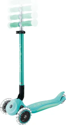 Image de GLOBBER ELITE GLOW LIGHTS - trottinette enfants, 120/80 mm, 3 roues, réglable, roues lumineuses LED, effet glow, menthe foncée