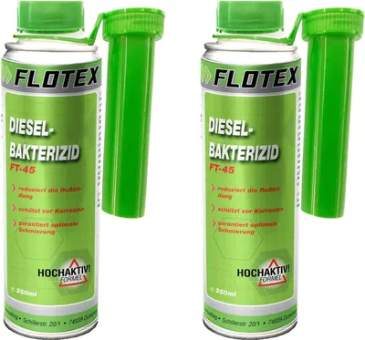 Produktbild von Flotex Diesel Bakterizid 2 x 250ml Desinfektion für Dieselmotoren, Heizölsysteme