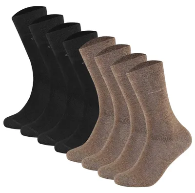 Produktbild von Camano Uni Socken - Soft Socks, einfarbig, 8er Pack Schwarz/Braun 39-42