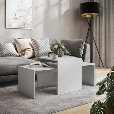 Obrázek produktu pro Sada konferenčních stolků Vicco Donat Bílá 100 x 48 cm , 2 části, Model 55392