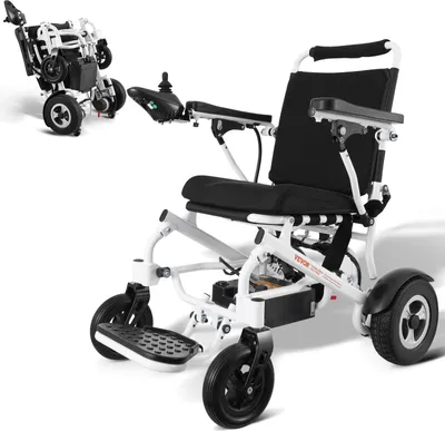 Produktbild von VEVOR Elektrischer Rollstuhl, Tragkraft 136 kg, Breite 45 cm, leichter, faltbarer, motorisierter Elektrorollstuhl, Reichweite bis zu 20 km, Geländegängiger Stuhl aus Aluminiumlegierung