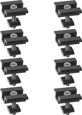 Produktbild von 8er Set Solar Photovoltaik ALU Mittelklemme schwarz 30mm für Befestigung Schiene