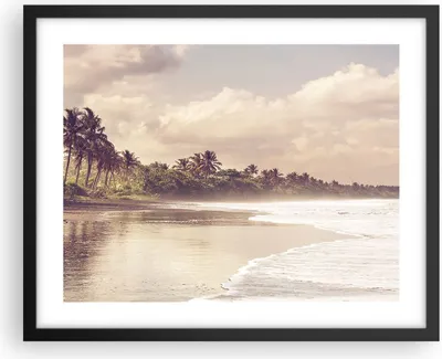 Produktbild von Gerahmtes Poster - Schwarzer Rahmen - Palmen Strand Wasser - 50x40 cm - Wand Bild - Wanddeko - Wandbilder - Kunstposter - Wandposter - Bilderrahmen - Bilder - Kunstdruck - P2BAA50x40-4917