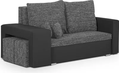 Produktbild von 2-Sitzer-Sofa mit Schlaffunktion HUBERT2 - Grau/Schwarz