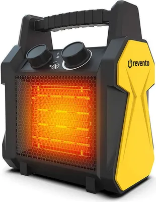 Produktbild von REVENTO® Heizlüfter mit Thermostat HS-2 2000W - Keramik - Elektro Heizstrahler energiesparend für Baustelle, Camping, Werkstatt, Wohnung, Büro